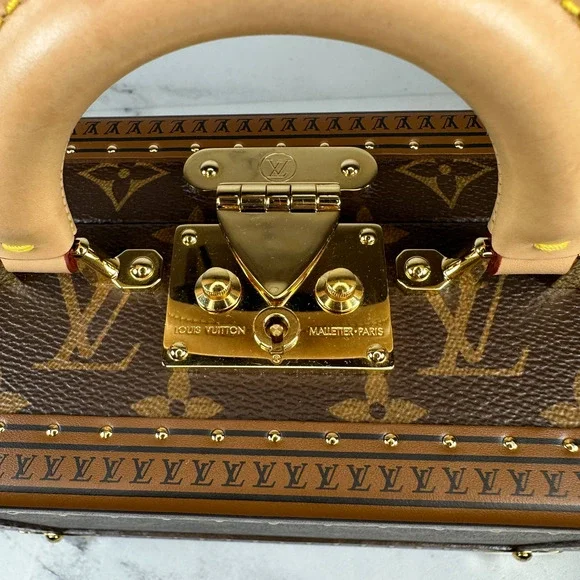 Louis Vuitton Petite Valise Trunk Bag Monogram LV box Purse Crossbody/Tote - Picture 12 of 16